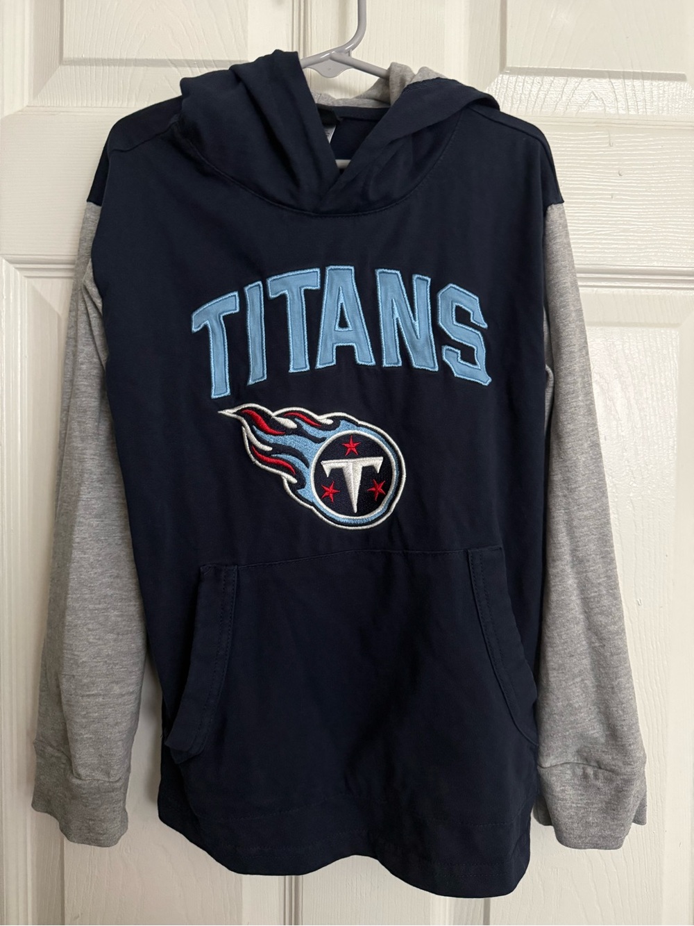 Titans Kids Hooded Pullover Sweatshirt - Navy & Gray